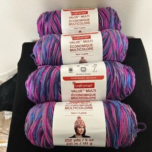 Multicolor Craftsmart Acrylic Yarn Bundle in Color Orchard Mist